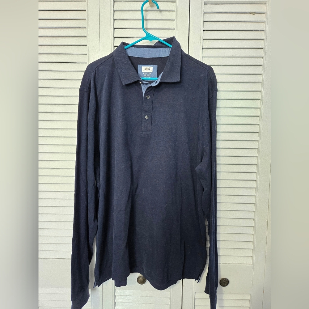🟢 Men's Navy Blue Polo Shirt